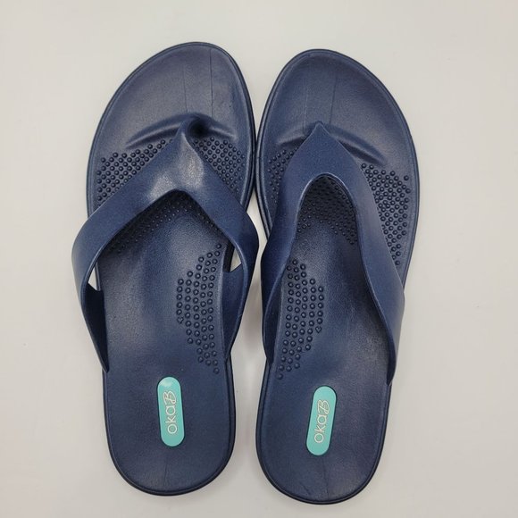 Oka B Navy Sandal Flip Flop Women's Shoes US Size ML - Picture 5 of 6